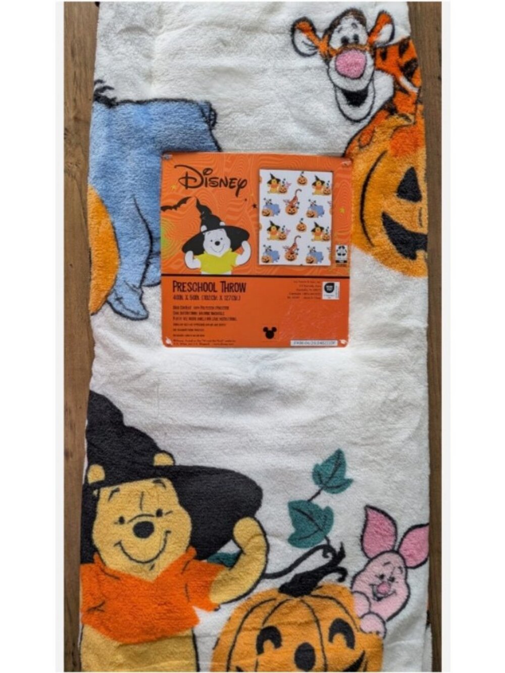 Disney Winnie The Pooh Halloween Throw Blanket Tigger Piglet Eeyore 40x50 New